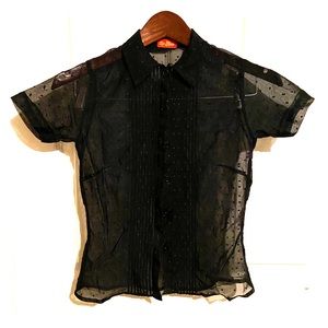 GUC Sheer Button Collared Blouse